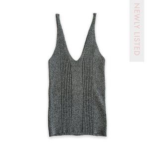 ✧ Shimmery silver knit tank top